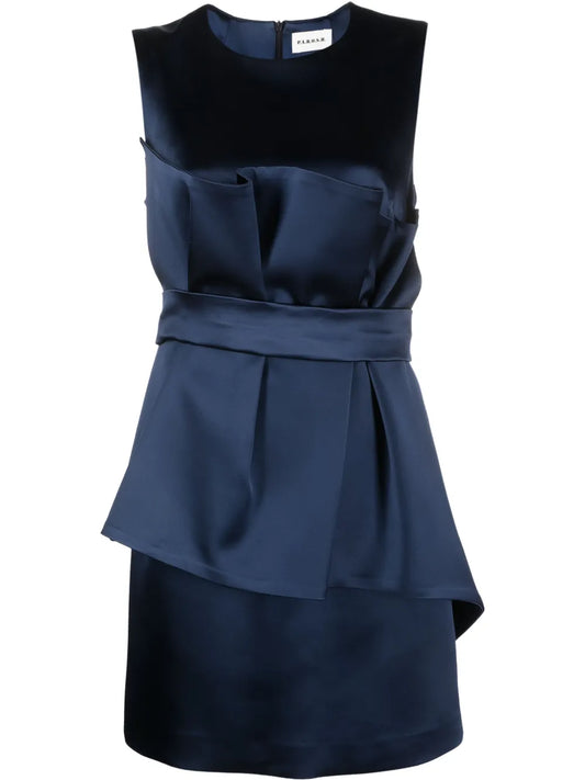 Satin Belted Sleveless Minidress