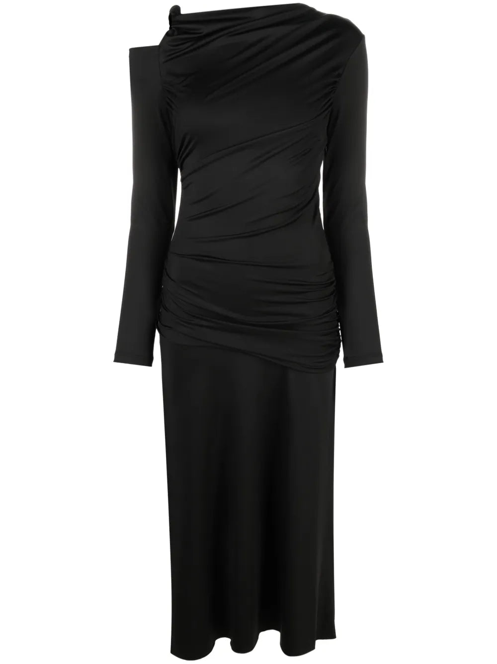Ruched-Detail Midi Dress