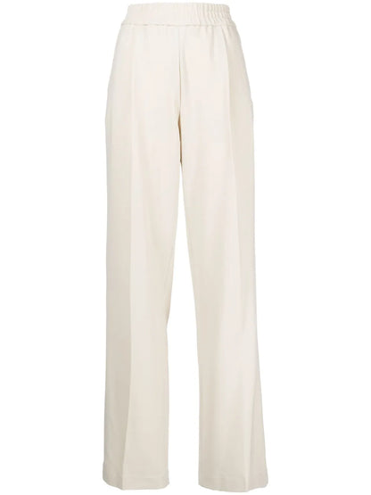 Piped-Trim Detail Wide-Leg Trousers