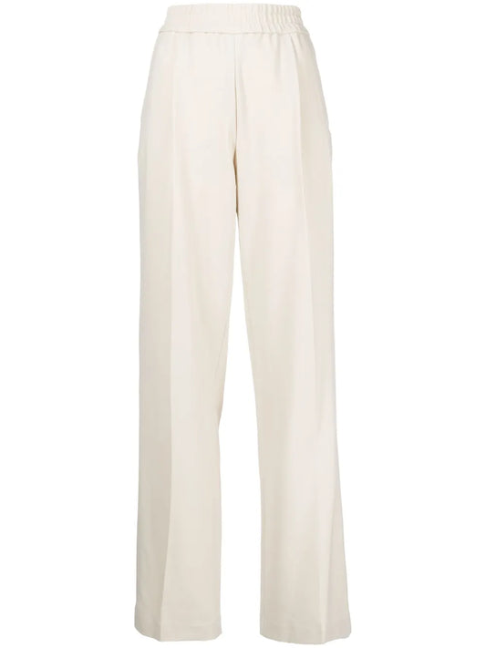 Piped-Trim Detail Wide-Leg Trousers