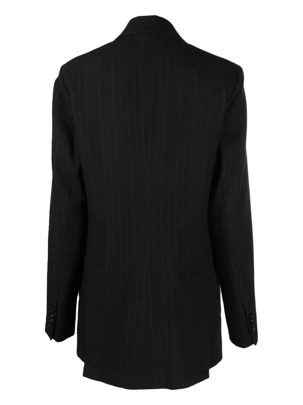 Pinstripe-Pattern Double-Breasted Blazer