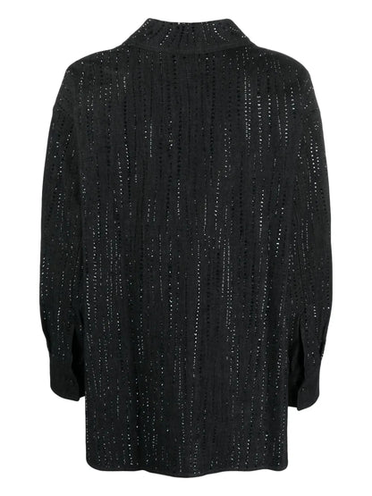 Sequin-Embellished Bouclé Shirt