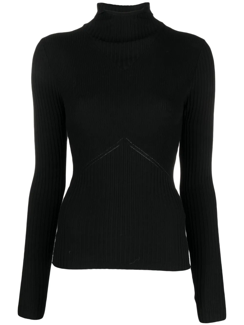 Balaclava-Hood Ribbed Jumper