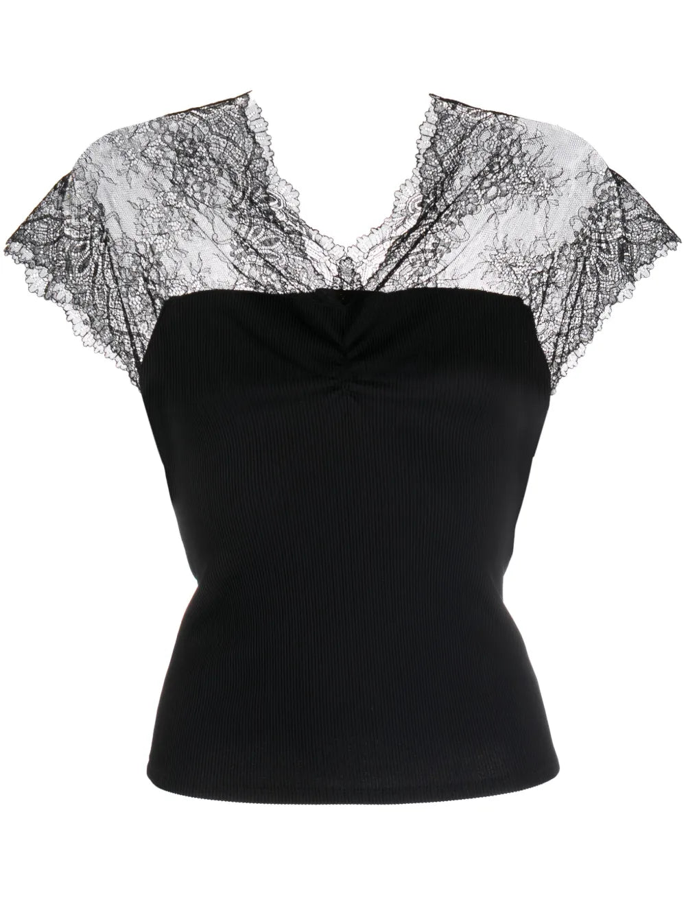 Lace-Trim Jersey Top