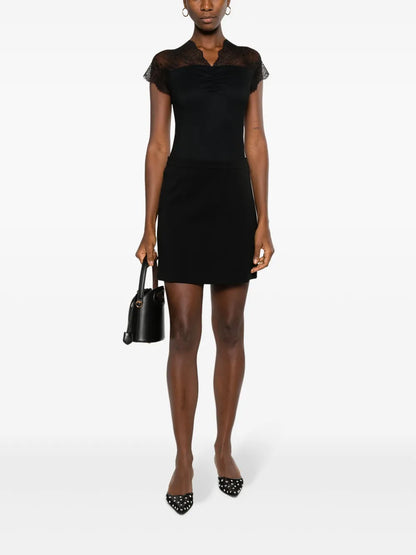 Lace-Trim Jersey Top