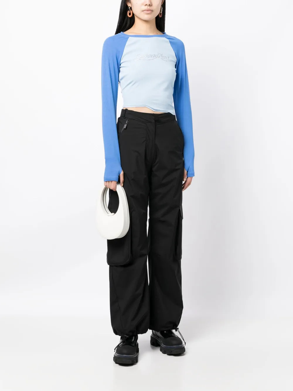 Crystal-Embellished Asymmetric T-Shirt