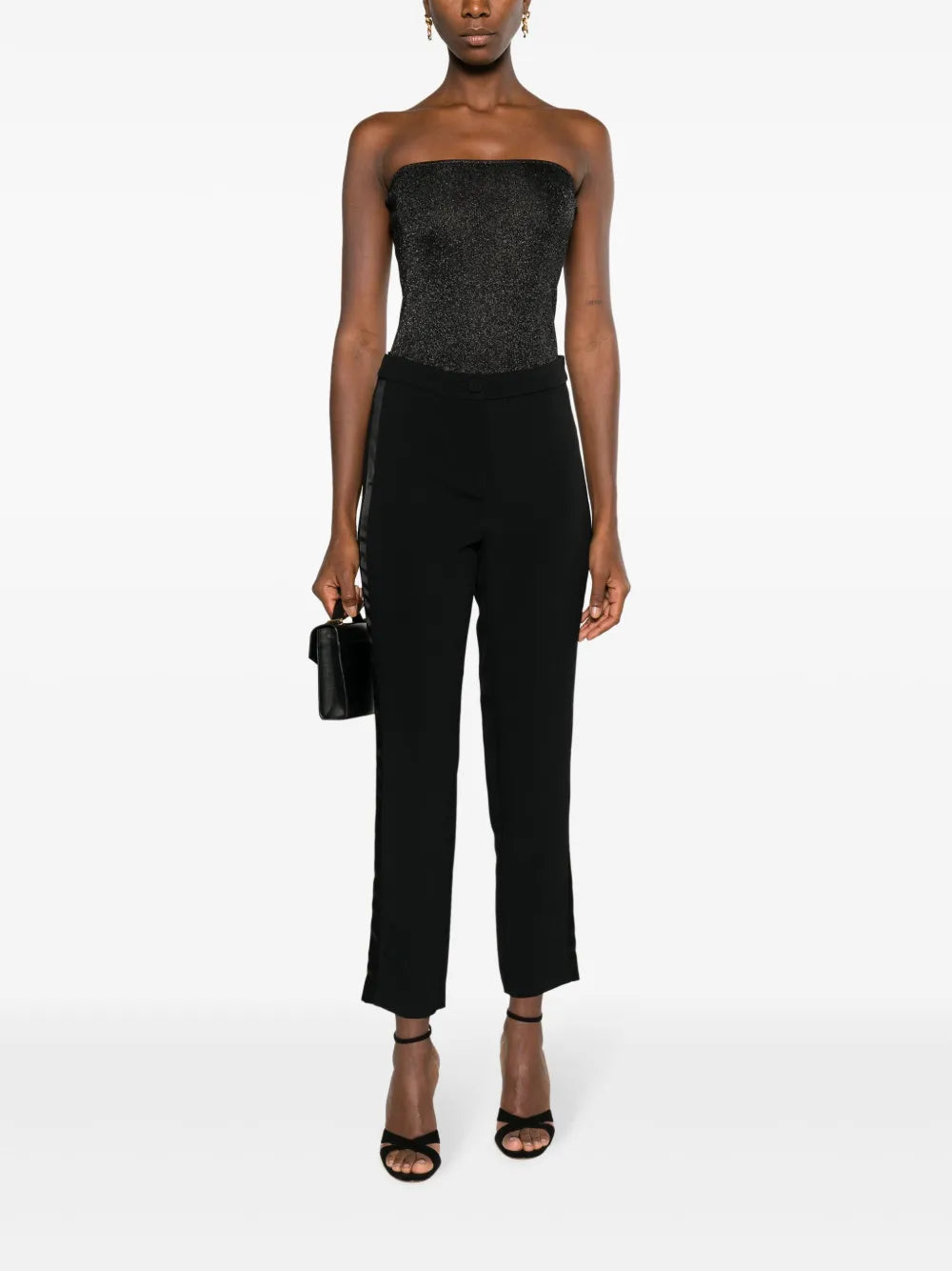 Satin-Trim Tailored Trousers