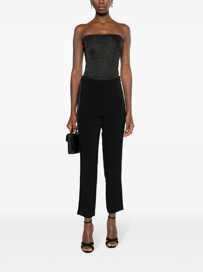 Satin-Trim Tailored Trousers