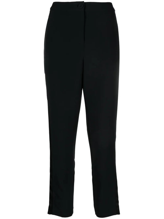 Satin-Trim Tailored Trousers