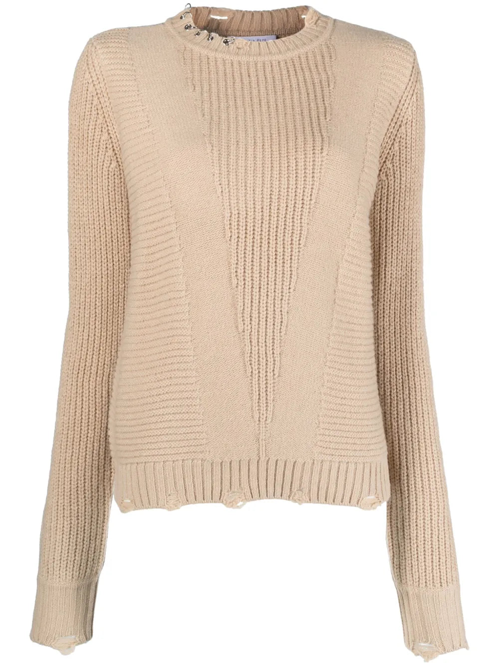 Piercing-Appliqué Crew-Neck Jumper