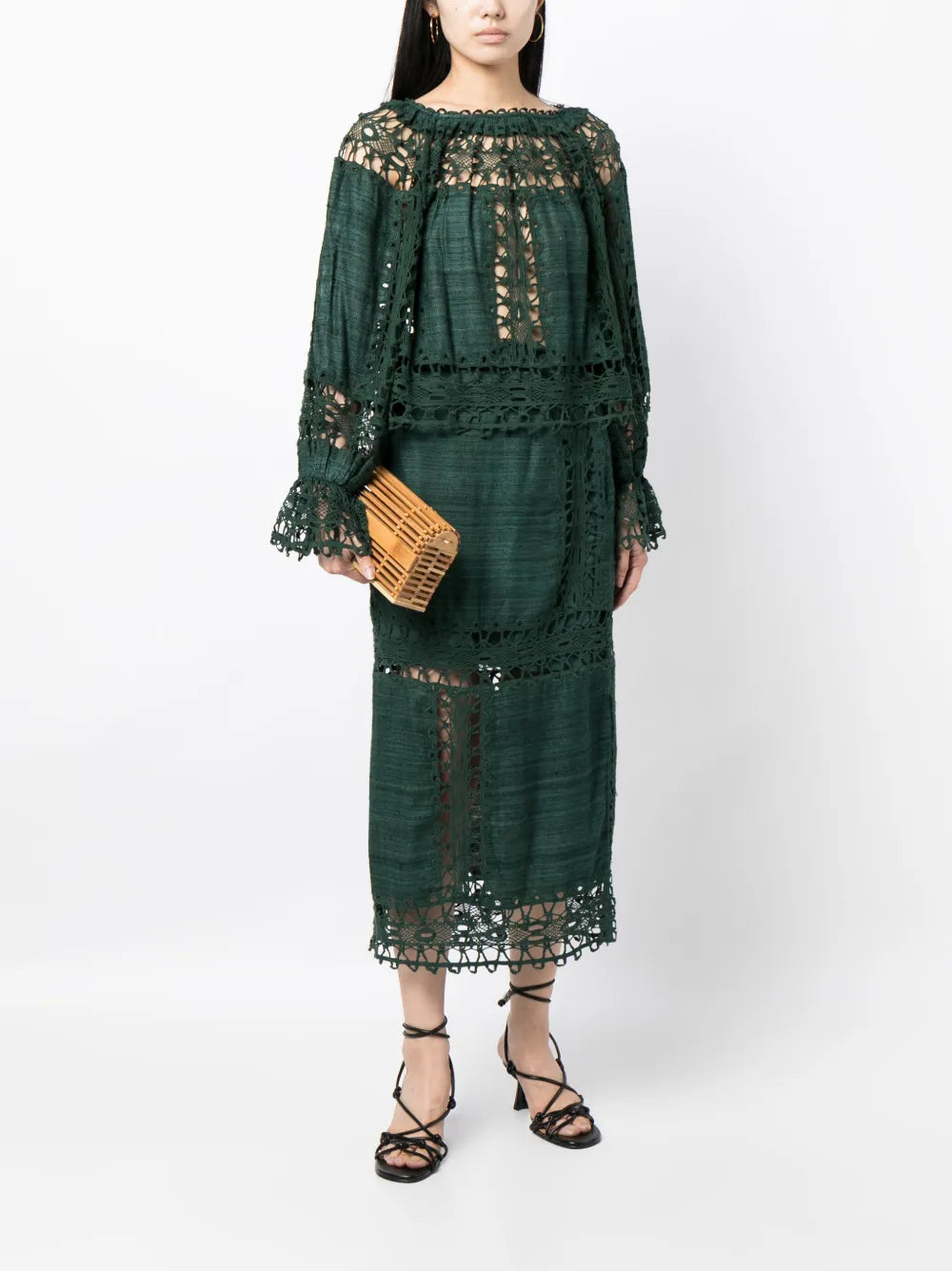 High-Waisted Lace Skirt