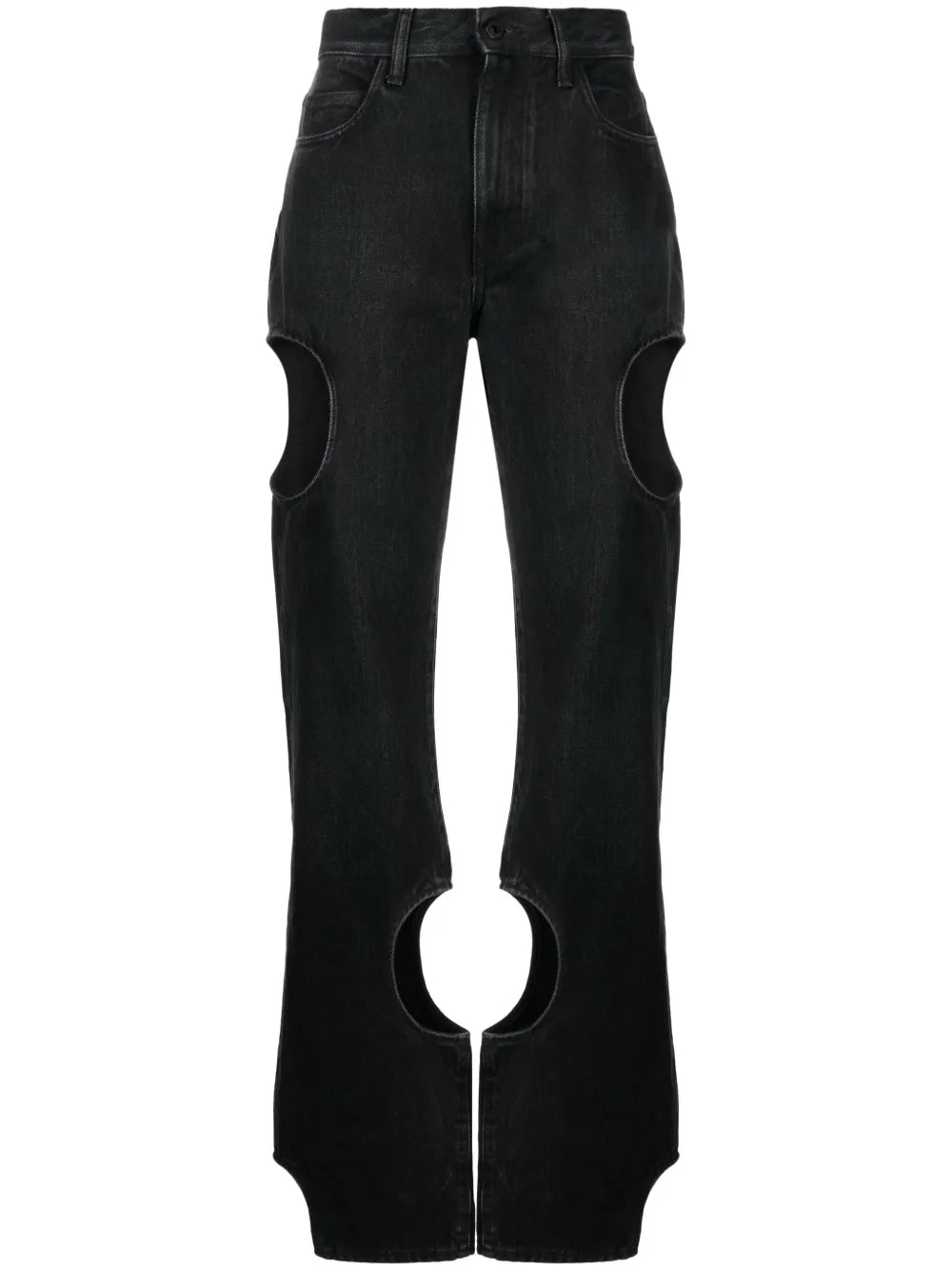 Cut-Out Straight-Leg Jeans