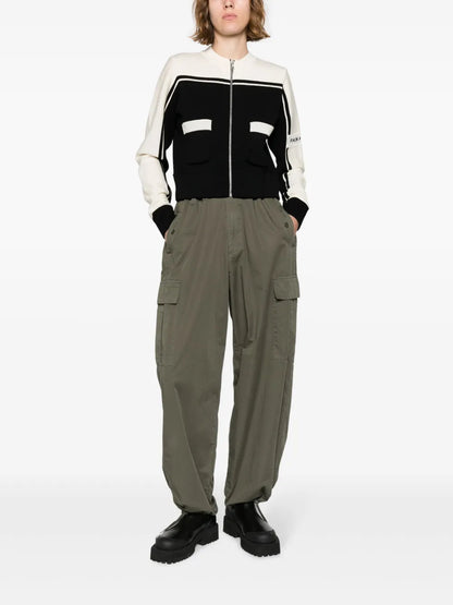 Logo-Intarsia Wool Zip Cardigan