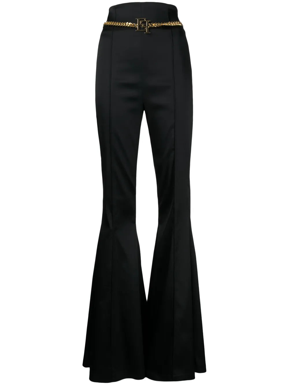 Chain-Belt Flared Trousers