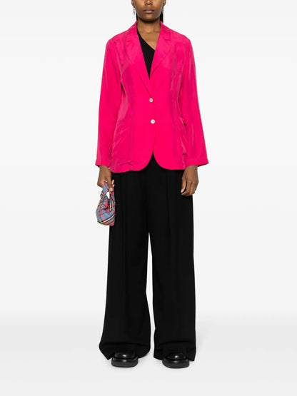 Single-Breasted Silk-Blend Blazer