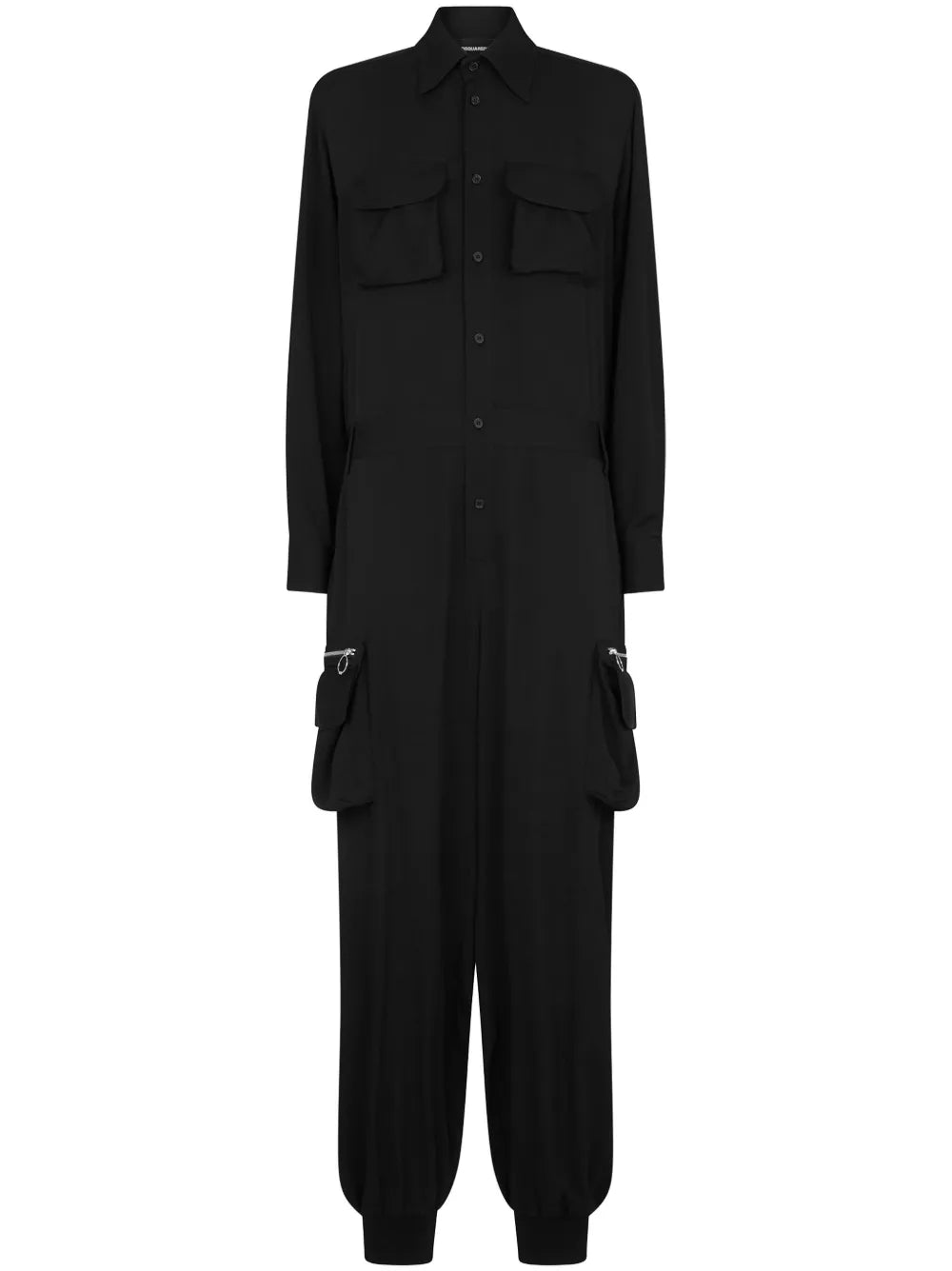 Wide-Leg Cargo Jumpsuit