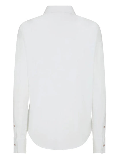 Spread-Collar Cotton Shirt