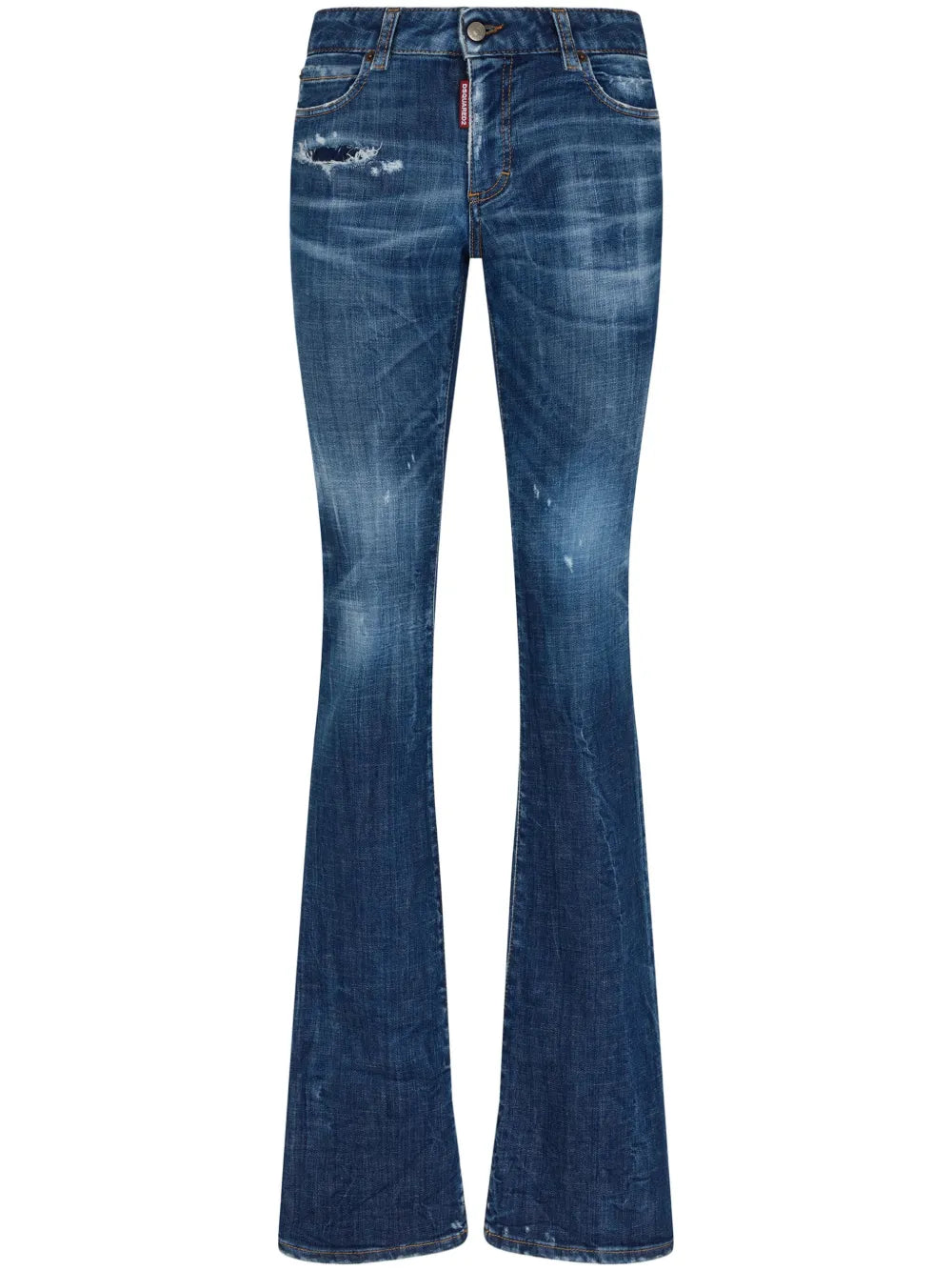 Logo-Patch Cotton-Blend Bootcut Jeans