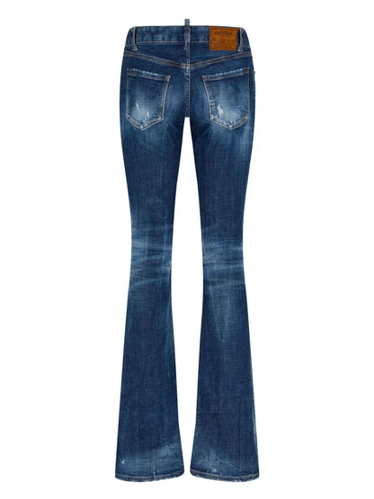 Logo-Patch Cotton-Blend Bootcut Jeans