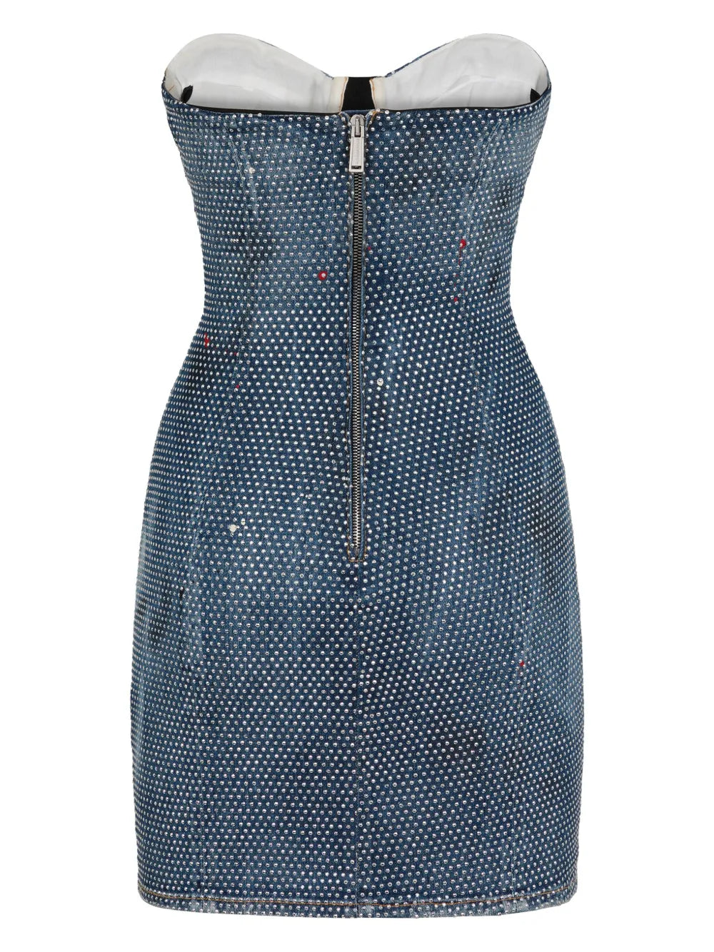 Studded Denim Bustier Minidress