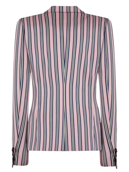 Logo-Patch Striped Blazer