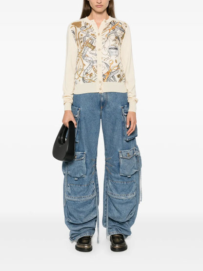 Logo-Print Cardigan