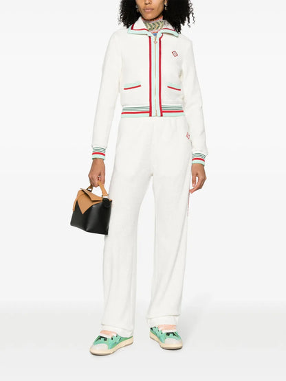 Logo-Patch Side-Stripe Fleece Track Pants