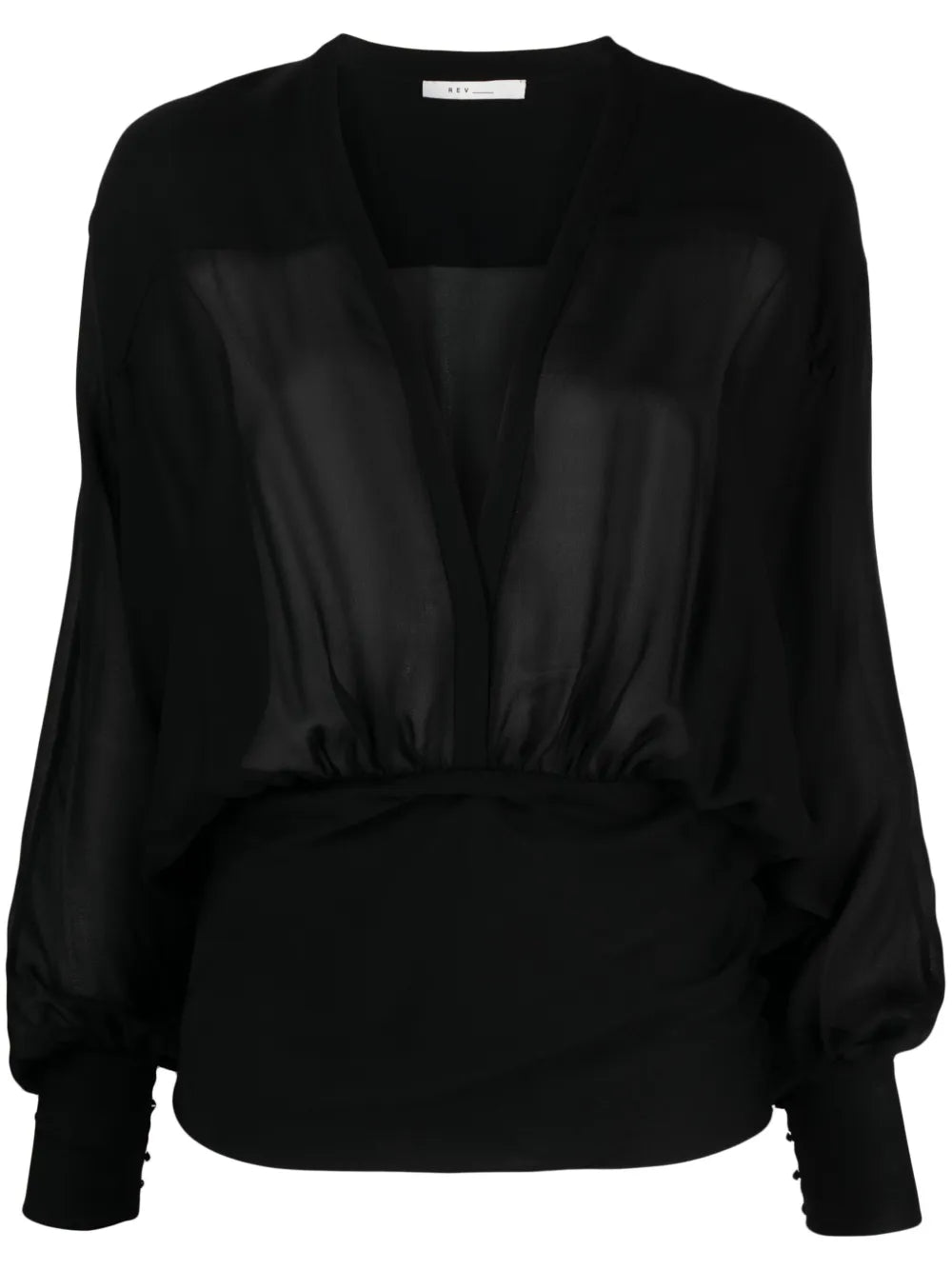 V-Neck Gathered Blouse