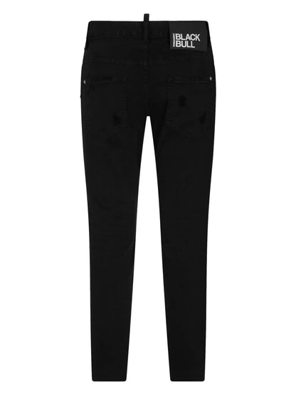 Black Bull Slim-Cut Distressed Jeans