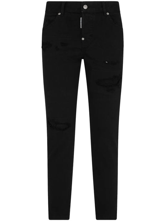 Black Bull Slim-Cut Distressed Jeans