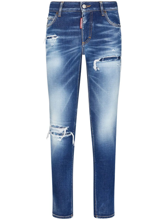 Ripped Slim-Leg Jeans