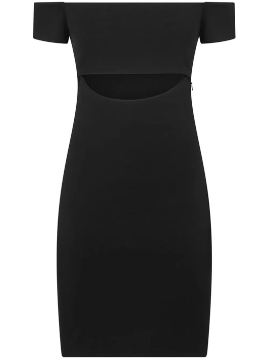 Cut-Out Bardot-Neck Minidress