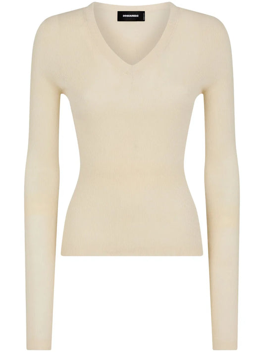 Slim-Cut Ribbed-Knit Jumper
