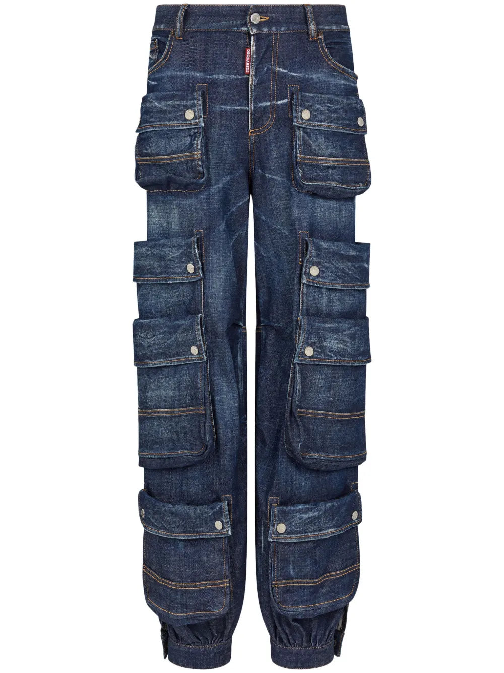 Tapered Cargo-Pocket Jeans