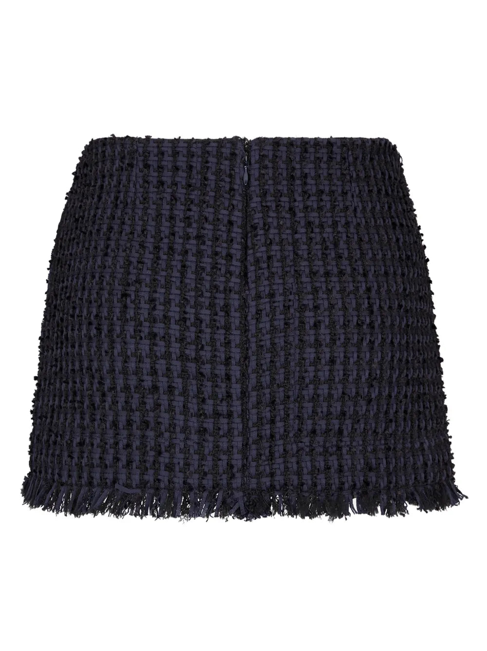 Tweed Frayed-Hem Miniskirt