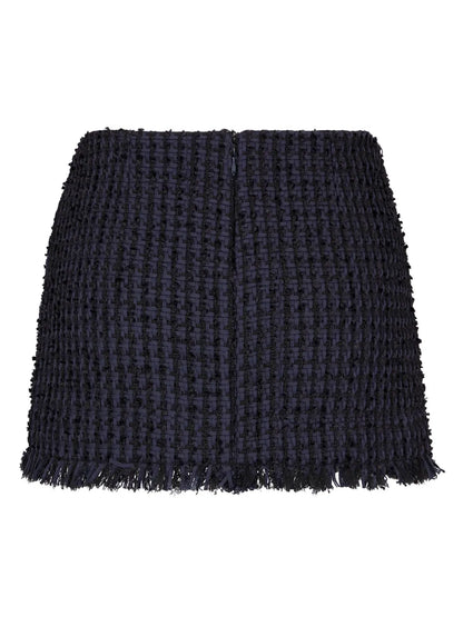 Tweed Frayed-Hem Miniskirt