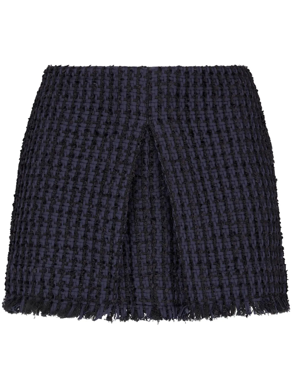 Tweed Frayed-Hem Miniskirt