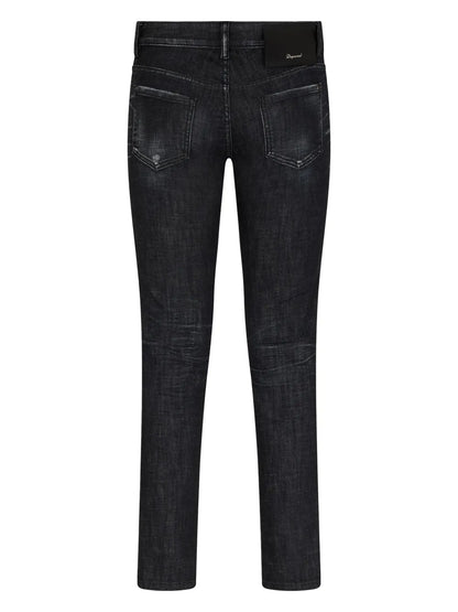 Logo-Patch Cotton-Blend Tapered Jeans