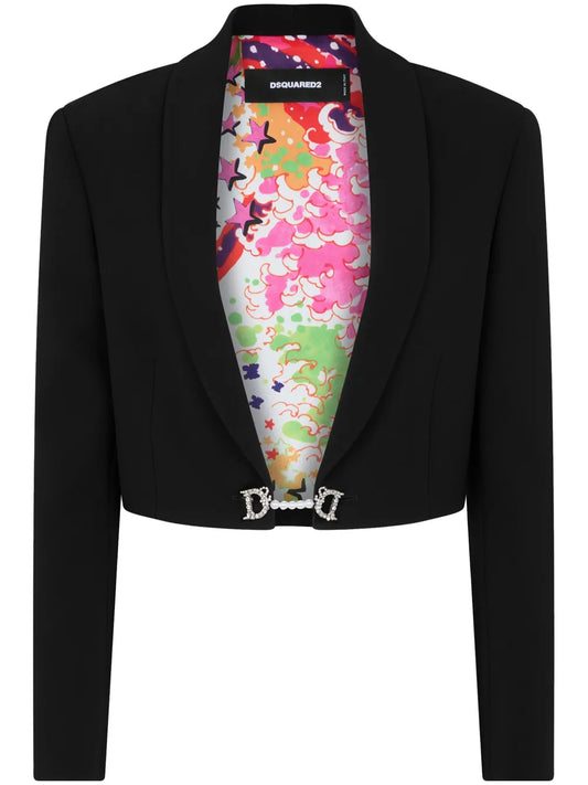 Logo-Plaque Cropped Blazer
