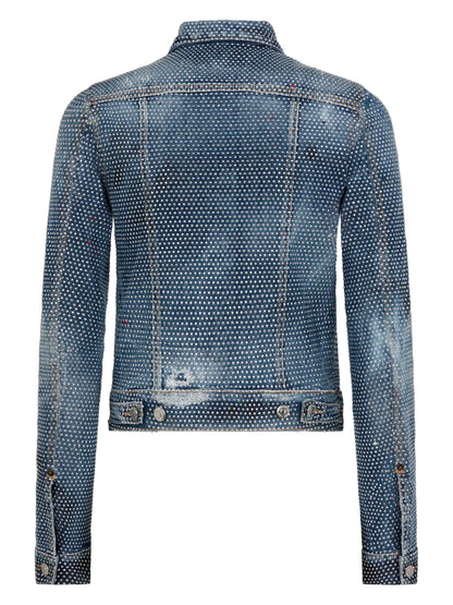 Crystal-Embellished Denim Jacket