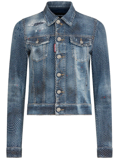 Crystal-Embellished Denim Jacket