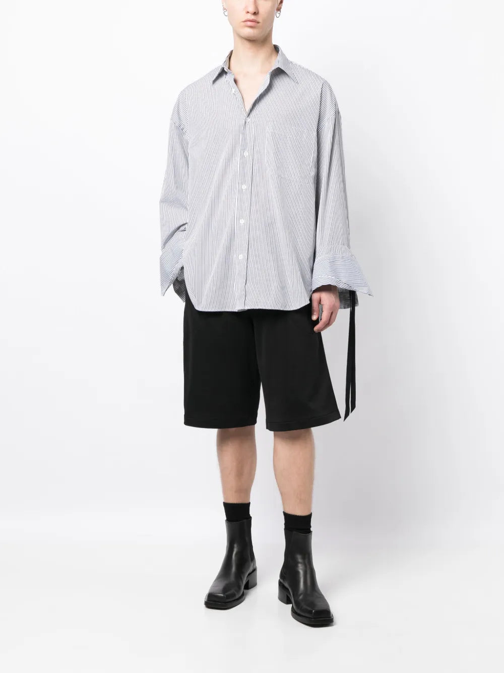 Stripe-Pattern Cotton Shirt