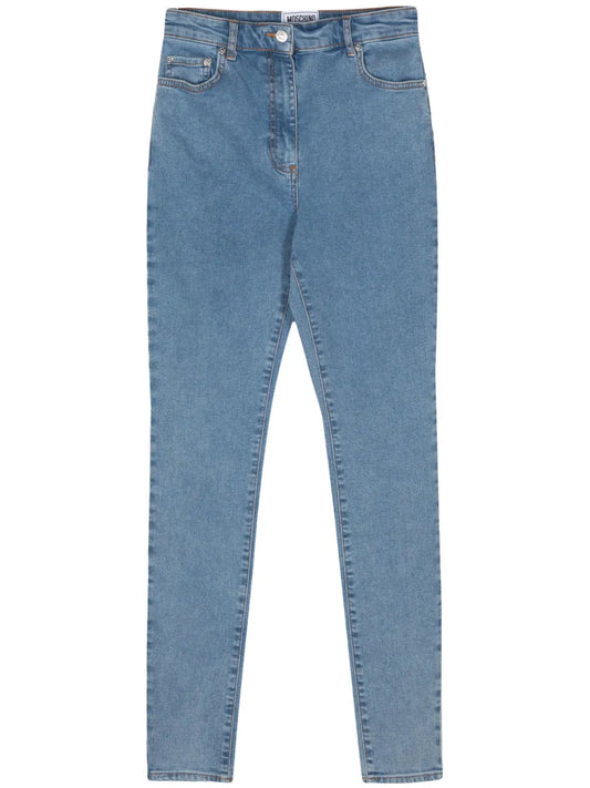 Logo-Engraved Button Jeans