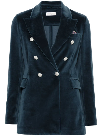 Double-Breasted Velvet Blazer