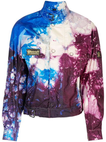 Graphic-Print Patch-Detail Jacket