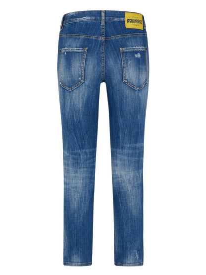 Ripped Straight-Leg Jeans