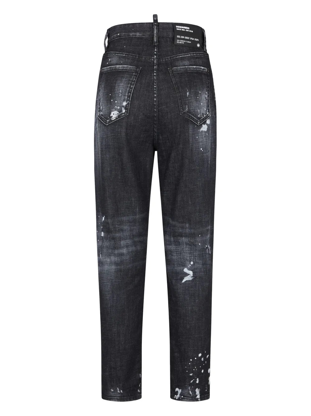 High-Rise Straight-Leg Distressed Jeans