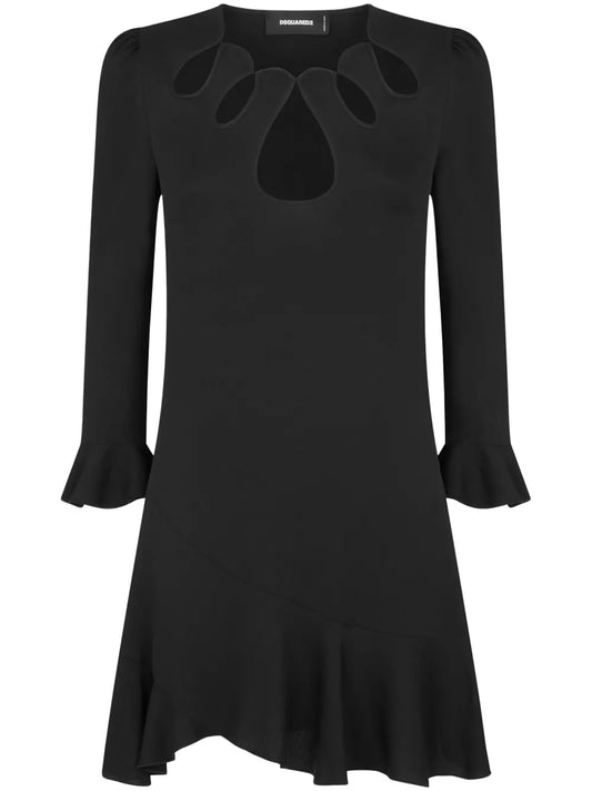 Cut Out-Detail Long-Sleeve Minidress
