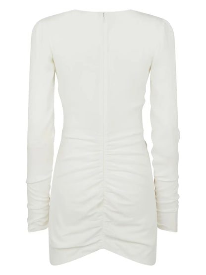 V-Neck Gathered Minidress