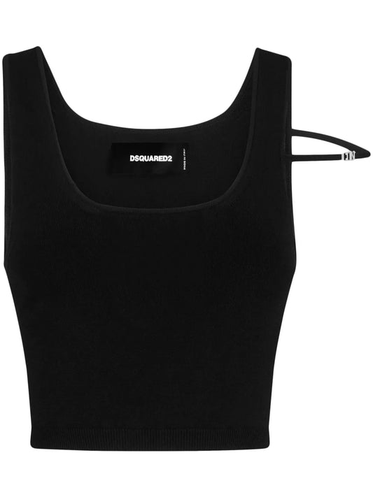 Logo-Plaque U-Neck Tank Top